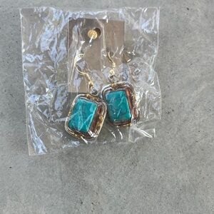 Elegant Turquoise and Gold Earrings